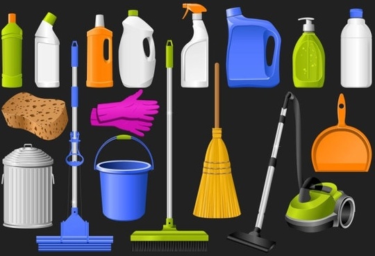 household cleaning products clipart